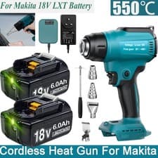 Image of Hot Air Gun Electric Cordless Heat Gun with 4 Nozzle for Makita 18V Battery UK