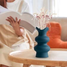 Image of Ceramic Flower Vase Artistic Vase Elegant Boho Minimalism Decorative Vase for