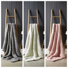 Image of Handmade Chunky Cable Knit Throw