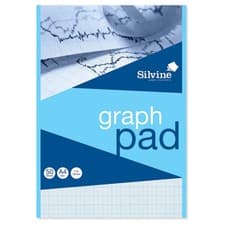 Image of Silvine A4 Graph Pad 90gsm 1-5-10mm 50 Sheets Data Pad (A4GP) Brand New