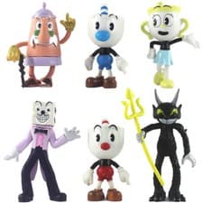 Image of 6Pcs/Set Cuphead Figure Big Adventure Game Decoration Bag Gift 3.6-4Inch