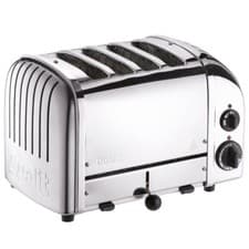 Image of Dualit Classic 4 Slot Slice Toaster With Sandwich Cage Polished Stainless 40590