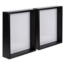 Image of Nicola Spring 3D Deep Box Photo Frames - 8" x 10" - Black - Pack of 2