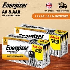 Image of Energizer AA AAA Batteries Alkaline Power Maxi LR6 LR03 MN1500 LONGEST EXPIRY UK