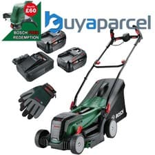 Image of Bosch 18v 36v Cordless Lawnmower UniversalRotak 2x18V-37-550 2x 4.0Ah Batteries