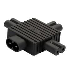 Image of IEC320 C8 Male to 3X Female C7 AC Power Plug Connector