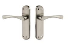 Image of Winged Internal Chrome Door Handles on Backplate - Brushed Chrome Finish