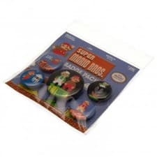 Image of Super Mario Button Badge Set RETRO Official Merchandise NEW UK