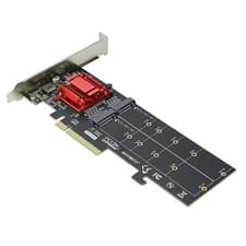 Image of Pci-e x8 M.2 2 port SSD Adapter Expansion Card Dual M-key Converter NVME Adapter