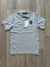 Image of Belstaff Polo - Mens UK XS - Old Silver Heather £95+ RRP BNWT