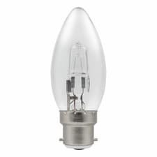 Image of Heathfield 42w B22 Clear Halogen Candle Bayonet Bulb Dimmable - Pack of 10
