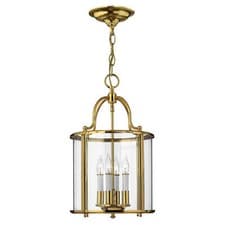 Image of 4 Bulb Ceiling Pendant Light Fitting Highly Polished Brass LED E14 60W