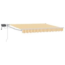 Image of Manual Retractable Awning with LEDs Polyester with PU coating Sun Block vidaXL
