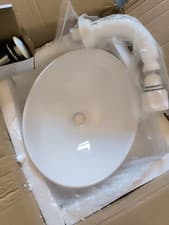 Image of Brand new Gloss white ceramic heavy counter top basin sink! Oval, stylish modern