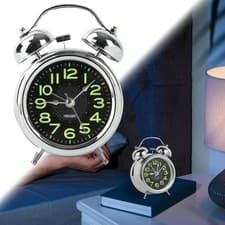 Image of Super Loud Twin Bell Alarm Clock Double Bell Metal Bedside Classic Vintage