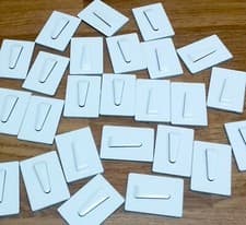 Image of PACK OF 25 SELF ADHESIVE METAL CABLE CLIPS SIZE MEDIUM 25mm x 36mm FOR 8mm CABLE