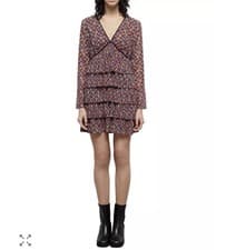 Image of The Kooples Blazing Field Floral Pleated Mini Dress | L
