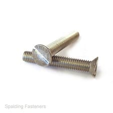 Image of M6/6mm Metric Thread A4 Stainless Steel Countersunk Slotted Head Machine Screws