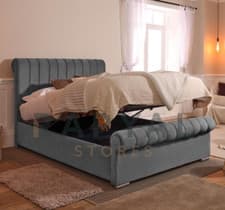 Image of MARSEILLES OTTOMAN STORAGE BED PANEL PLUSH VELVET UPHOLSTERED BED FRAME