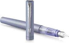 Image of Parker Vector XL Fountain Pen Medium Silver Blue Metallic Blue Ink