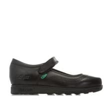 Image of Girl's Shoes Kickers Children Fragma Pop Leather in Black