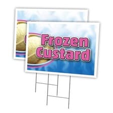 Image of Frozen Custard Multi-Pack of Yard Signs & Stake outdoor plastic coroplast window