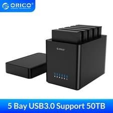 Image of ORICO 2/5 Bay Hard Drive Enclosure USB3.0/Type-C to SATA for 3.5” inch HDD SSD