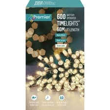 Image of Premier 600 LED Battery Multi-Action Christmas Tree Lights Timer - WARM WHITE