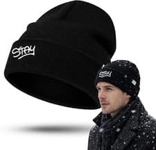 Image of Fleece Lined Winter Beanie with Earflap & Windproof Design - Thick Thermal Knit