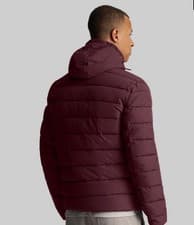 Image of Men's Lyle And Scott Lightweight Puffer Jacket in Red wine size large new