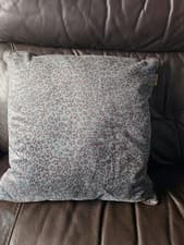 Image of Biba teal grey animal piped edge print cushion