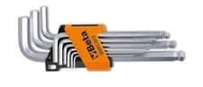Image of Set of 9 Ball Head Offset Hexagon Key Wrenches - Beta Tools 96BPC/SC9