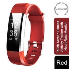 Image of Aquarius Touch Screen Fitness Activity Tracker with Dynamic HRM - Red
