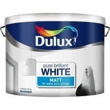 Image of Dulux Matt Emulsion Pure Brilliant White Walls Ceilings Paint 10L