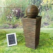 Image of Solar water feature - sphere and tapered column water feature for decking, patio