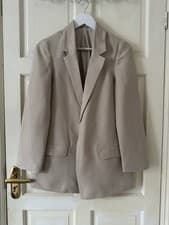 Image of AllSaints Aleida Lightweight Blazer In Beige UK 10 EU 38 US 6