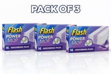 Image of Flash Powermop Absorbing 16 Refill Pads - Pack of 3