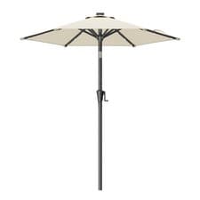 Image of SONGMICS 2.1 m Garden Parasol Umbrella, 32 Solar Powered LED Lights,Grey