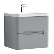 Image of NUIE ELBE 600MM 2 DRAWER VANITY & BASIN GREY PAR293- CBM003