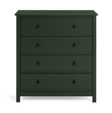 Image of Brooklyn 4 Drawer Chest of Drawers - Green | Organized Clothing Space