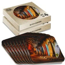 Image of 8 x Boxed Square Coasters - Surfboards Surfing Surf #2469