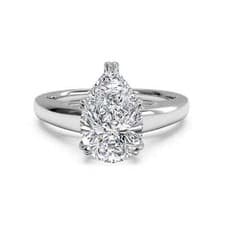 Image of 2.40 Ct pear Cut Real Moissanite Beautiful wedding Ring 14K White Gold Solid SzA