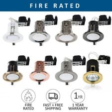 Image of Recessed GU10 Downlight Ceiling Spotlights Fire Rated Fitting IP65 Downlighters