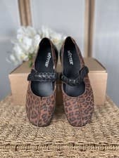 Image of Hotter Shake II Animal print leather Mary Jane style slip on shoes UK 6.5
