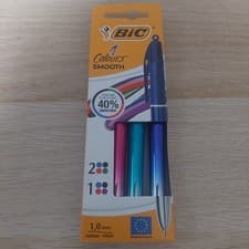 Image of BIC 4 Colour Smooth Pen - Assorted - Pack of 3 Retractable Ballpoint Pen Biro