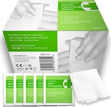 Image of Soft Moist Cleansing Wipes STERILE and ALCOHOL FREE. Pack of 100X by Core Medica