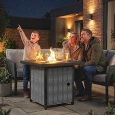 Image of Propane Gas Fire Pit Table for Garden, 11.7 KW Smokeless Firepit Outdoor Heater