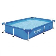 Image of Bestway Steel Pro Frame Pool Rectangular 221x150x43 cm Blue Easy Setup