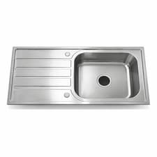 Image of Prestige 1050CR9 Inset Kitchen Sink Single Bowl with Drainer Stainless Steel