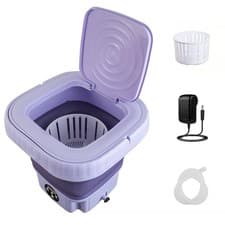 Image of Vxoyo 12L Portable Washing Machine with Spin Dryer, 2-in-1 Foldable Purple
